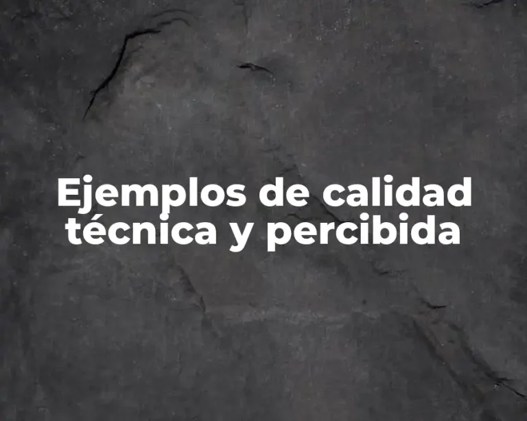 Ejemplos de calidad técnica y percibida