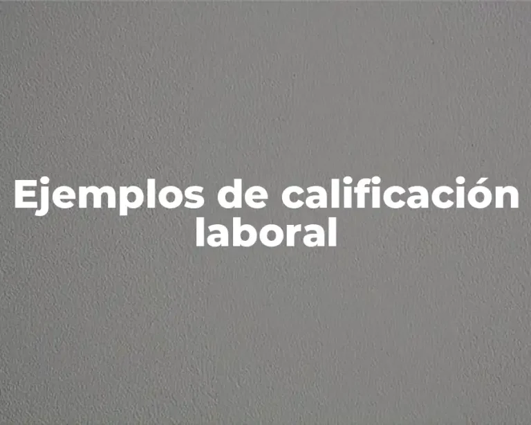 Ejemplos de calificación laboral