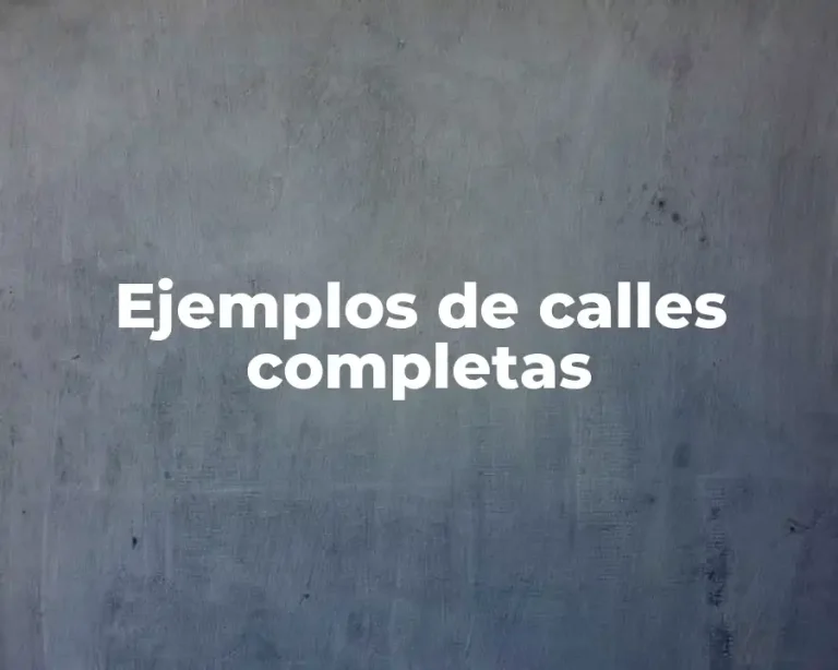 Ejemplos de calles completas
