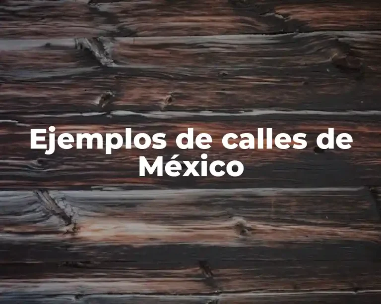 Ejemplos de calles de México