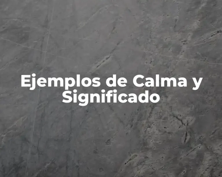 Ejemplos de Calma y Significado