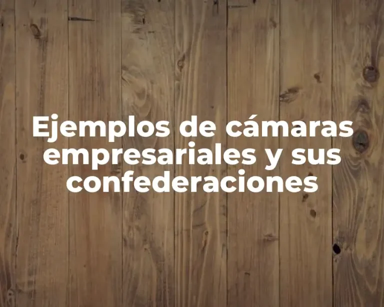 Ejemplos de cámaras empresariales y sus confederaciones
