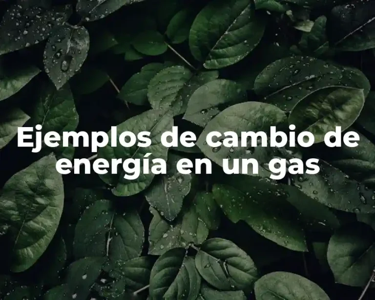 Ejemplos de cambio de energía en un gas