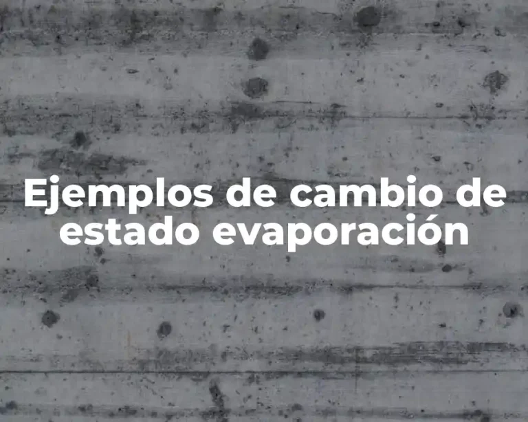Ejemplos de cambio de estado evaporación