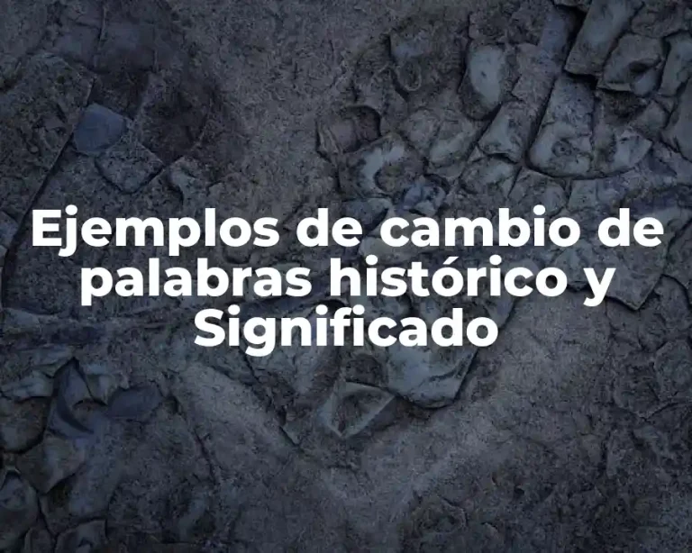 Ejemplos de cambio de palabras histórico y Significado