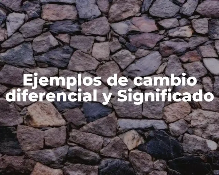 Ejemplos de cambio diferencial y Significado