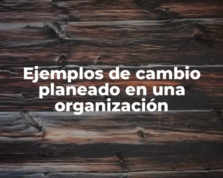 Ejemplos de cambio planeado en una organización