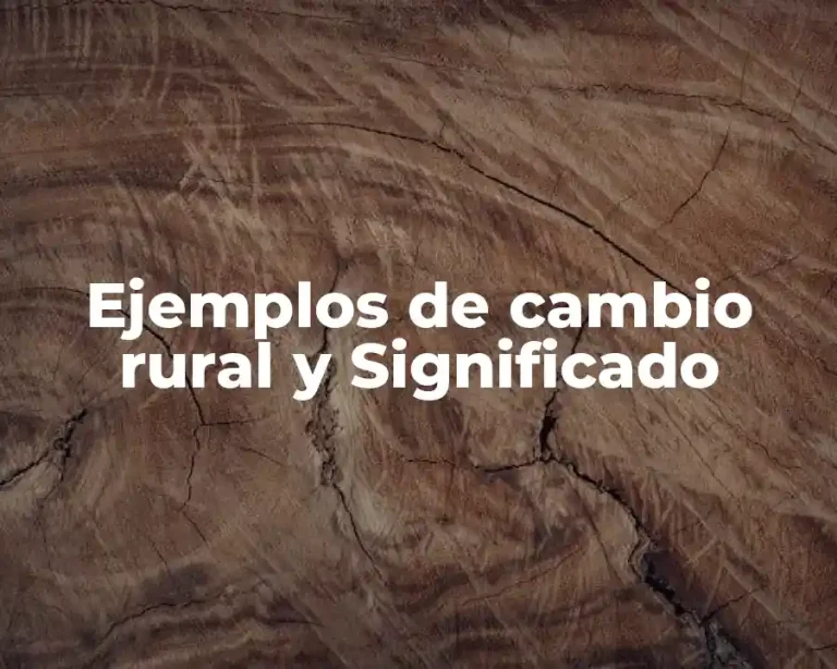Ejemplos de cambio rural y Significado