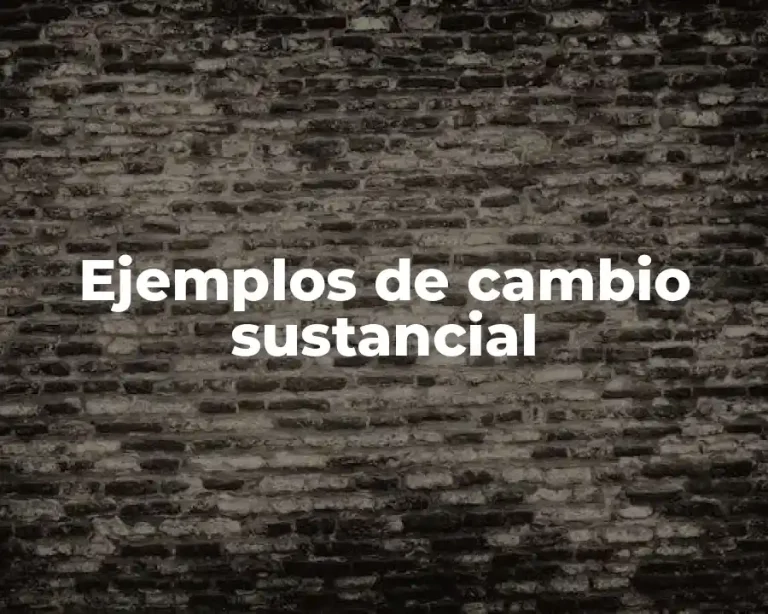 Ejemplos de cambio sustancial