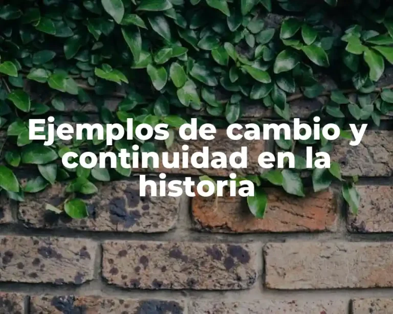 Ejemplos de cambio y continuidad en la historia