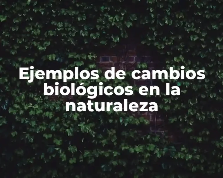 Ejemplos de cambios biológicos en la naturaleza