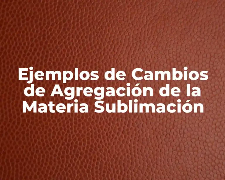 Ejemplos de Cambios de Agregación de la Materia Sublimación