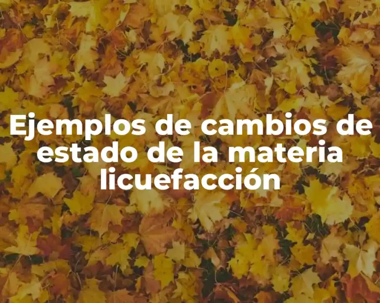 Ejemplos de cambios de estado de la materia licuefacción