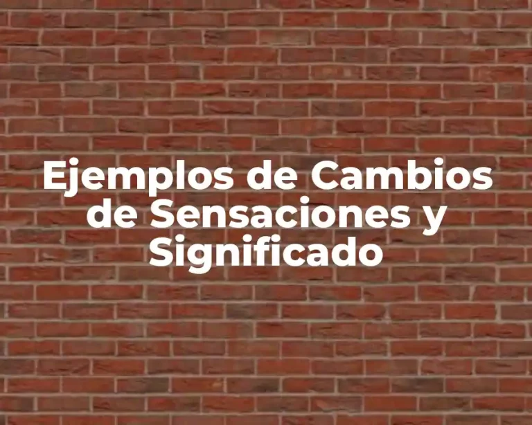 Ejemplos de Cambios de Sensaciones y Significado