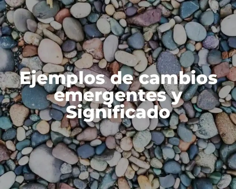 Ejemplos de cambios emergentes y Significado