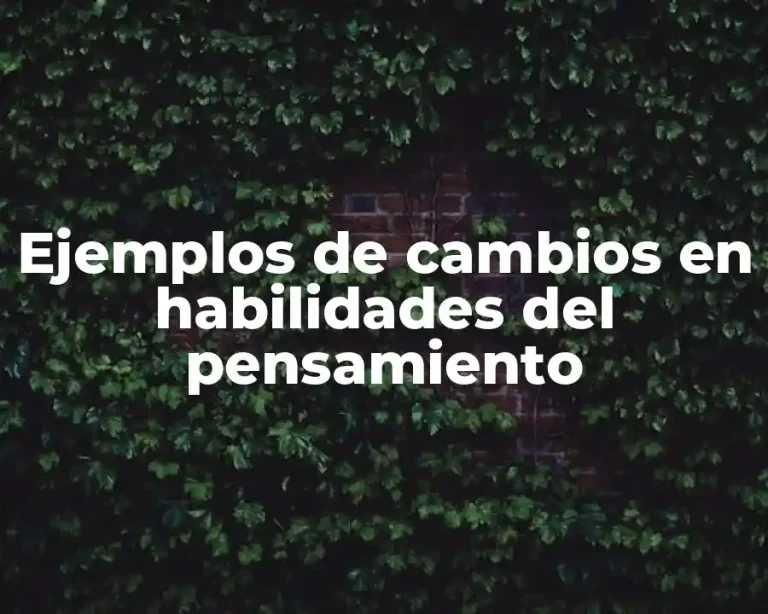 Ejemplos de cambios en habilidades del pensamiento