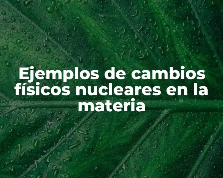 Ejemplos de cambios físicos nucleares en la materia