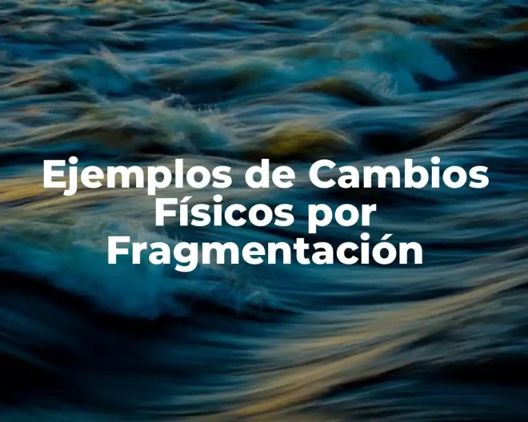 Ejemplos de Cambios Físicos por Fragmentación