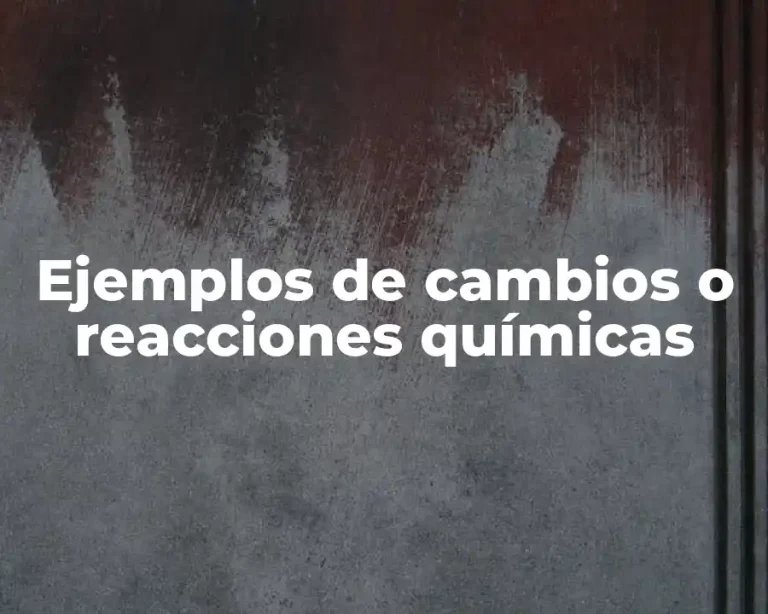 Ejemplos de cambios o reacciones químicas