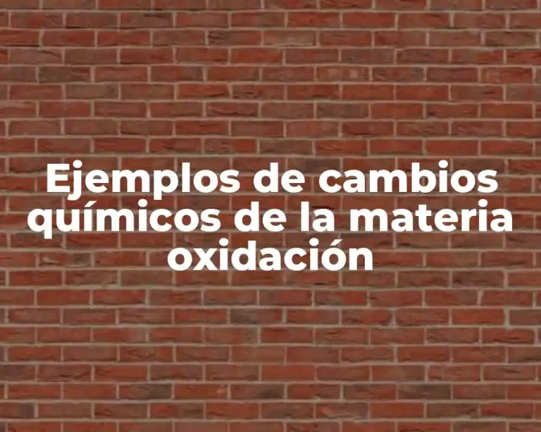 Ejemplos de cambios químicos de la materia oxidación