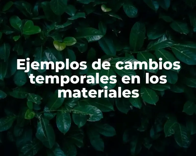 Ejemplos de cambios temporales en los materiales