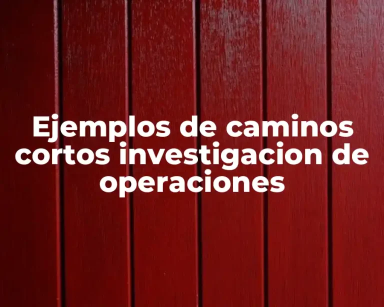 Ejemplos de caminos cortos investigacion de operaciones