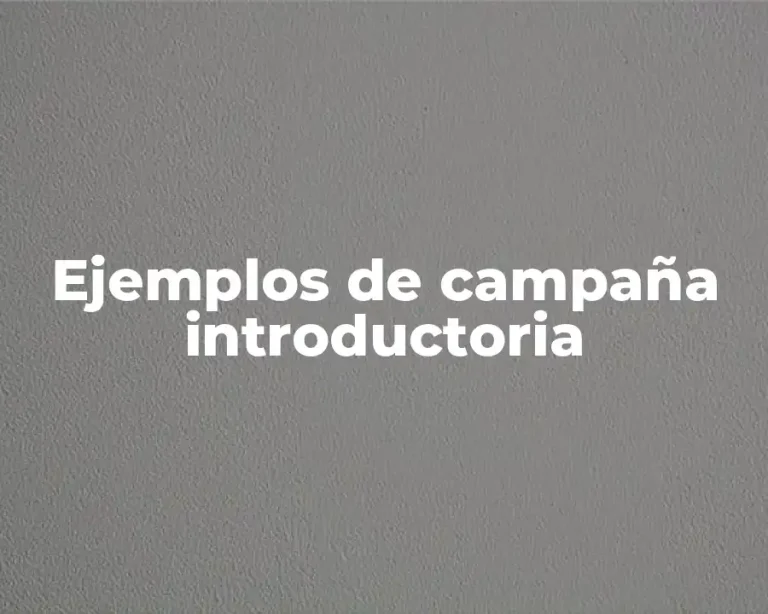 Ejemplos de campaña introductoria