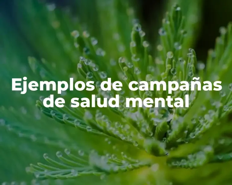 Ejemplos de campañas de salud mental
