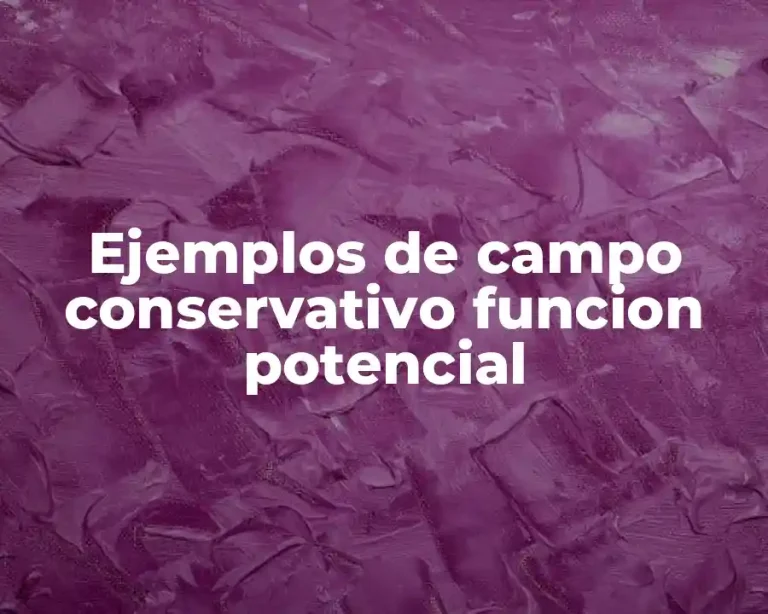 Ejemplos de campo conservativo funcion potencial