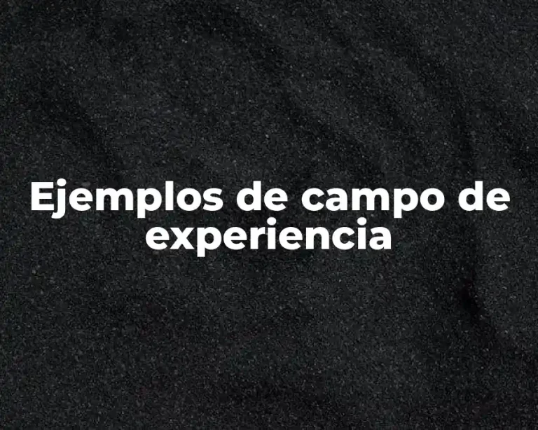 Ejemplos de campo de experiencia