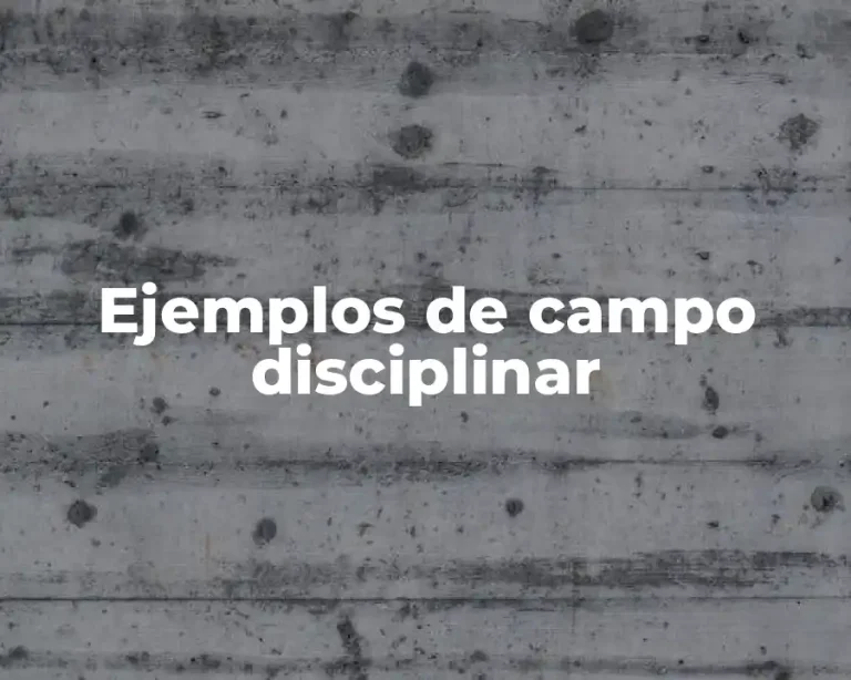 Ejemplos de campo disciplinar