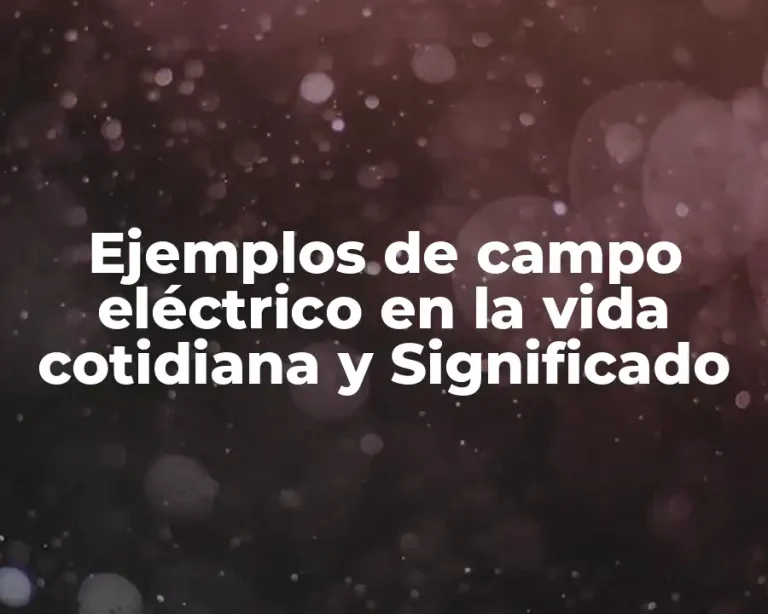 Ejemplos de campo eléctrico en la vida cotidiana y Significado