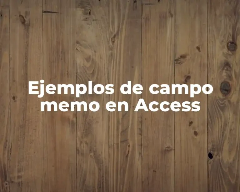 Ejemplos de campo memo en Access
