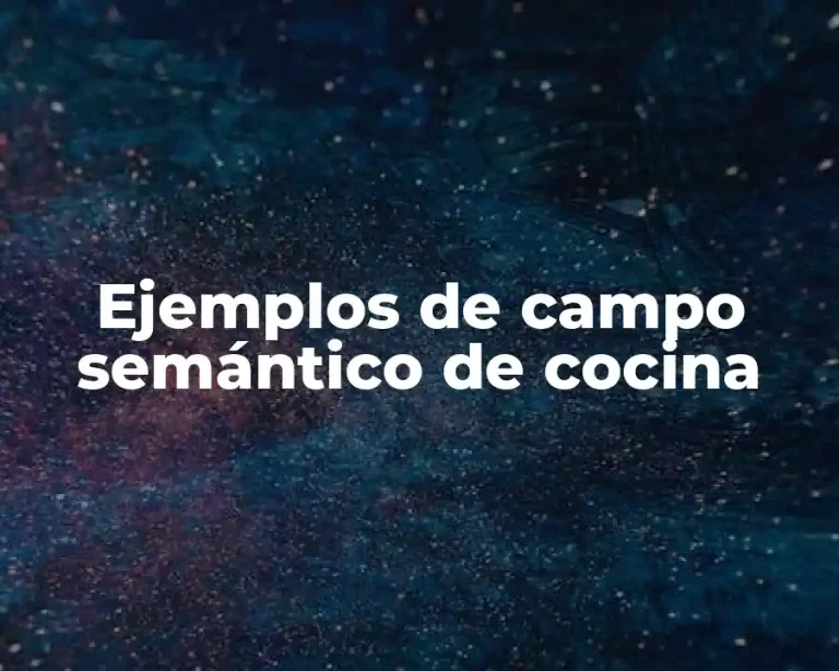 Ejemplos de campo semántico de cocina