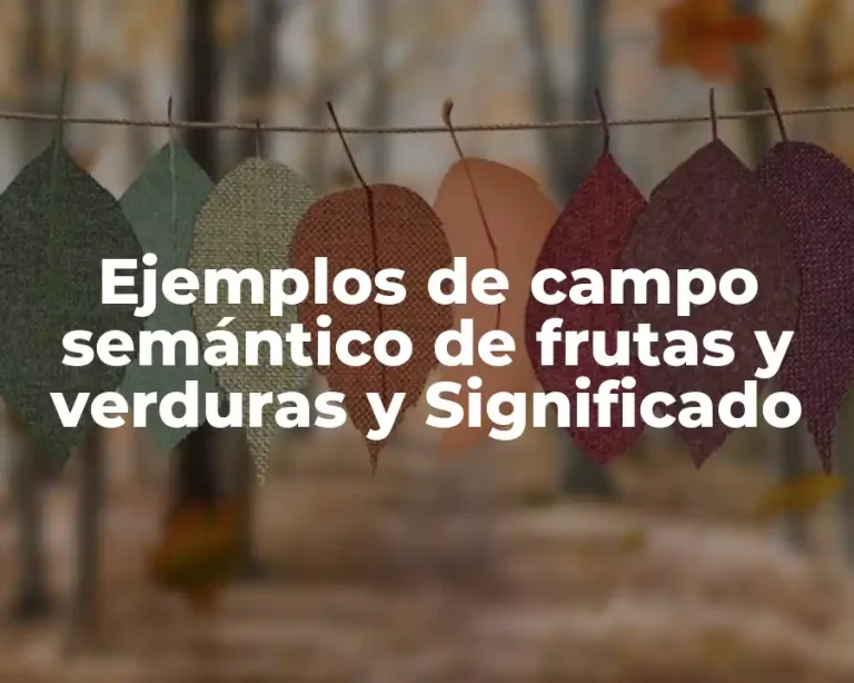 Ejemplos de campo semántico de frutas y verduras y Significado
