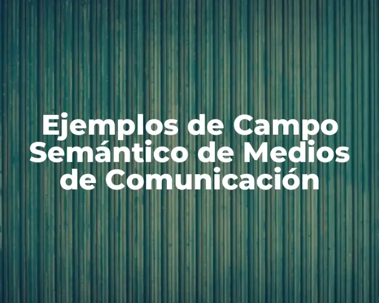 Ejemplos de Campo Semántico de Medios de Comunicación