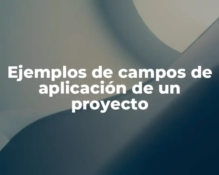 Ejemplos de campos de aplicación de un proyecto