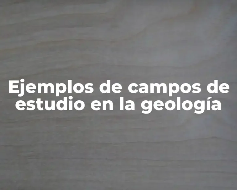 Ejemplos de campos de estudio en la geología