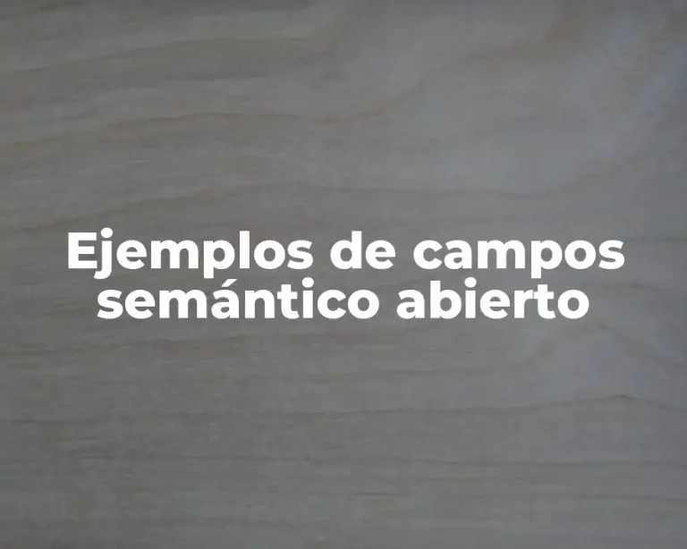 Ejemplos de campos semántico abierto