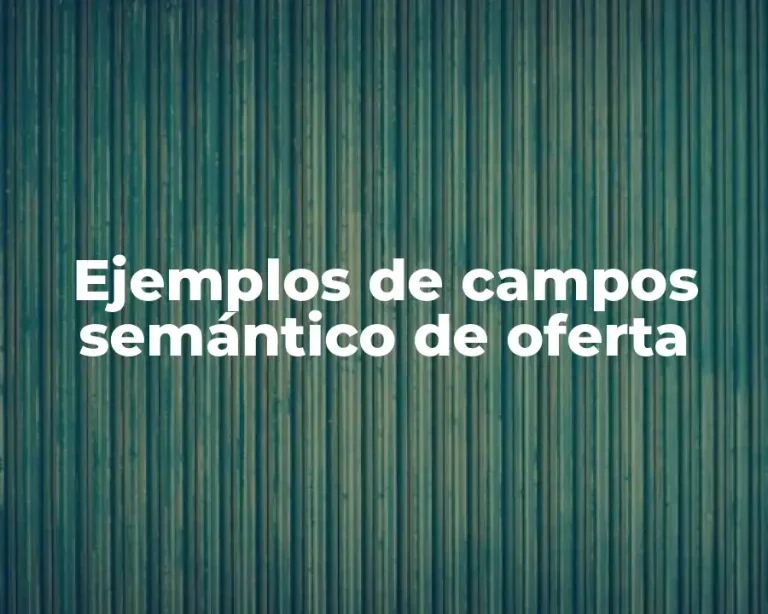 Ejemplos de campos semántico de oferta