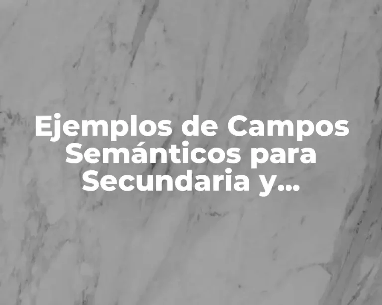 Ejemplos de Campos Semánticos para Secundaria y Significado
