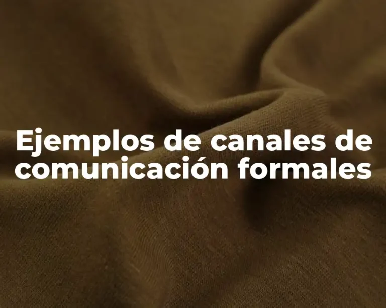 Ejemplos de canales de comunicación formales