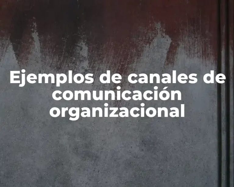 Ejemplos de canales de comunicación organizacional