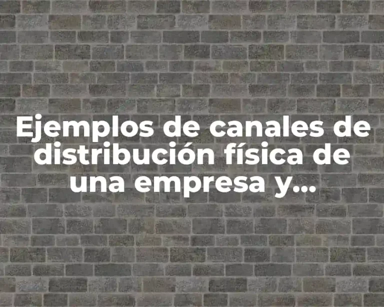 Ejemplos de canales de distribución física de una empresa y Significado