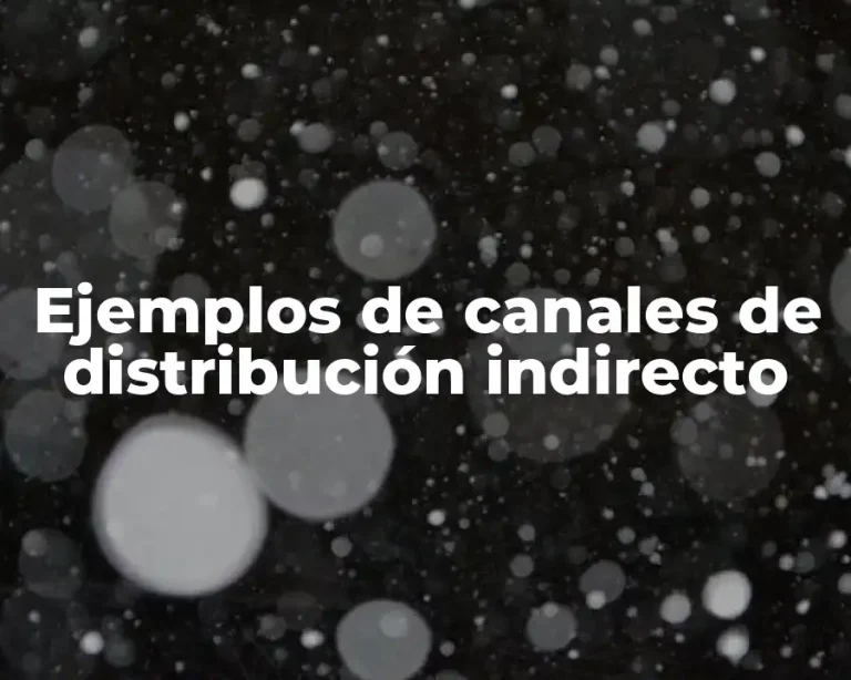 Ejemplos de canales de distribución indirecto