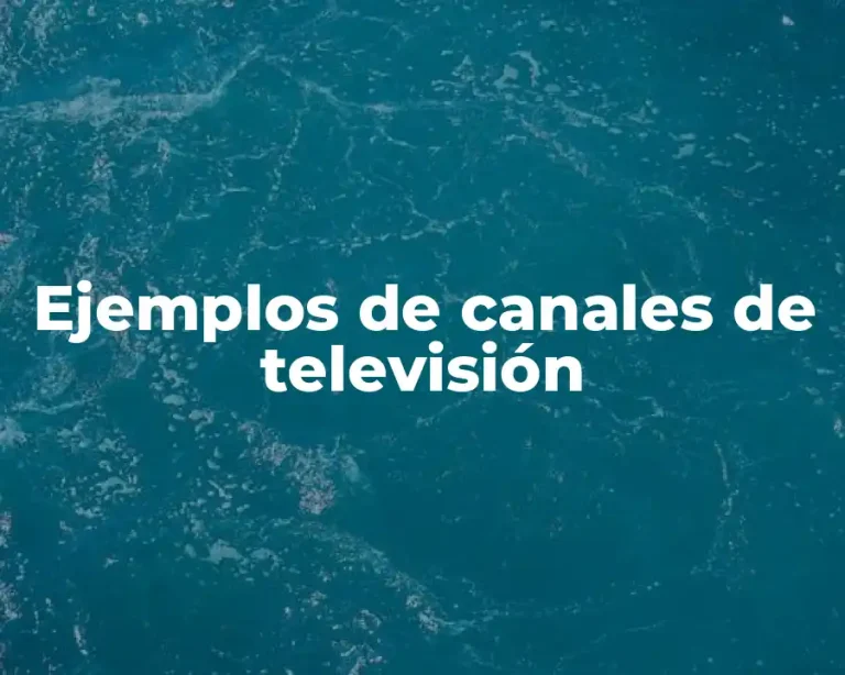 Ejemplos de canales de televisión