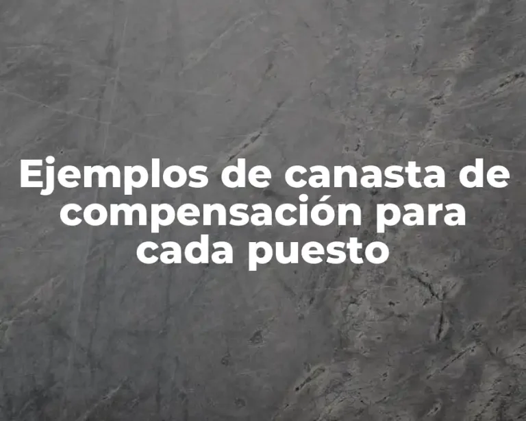 Ejemplos de canasta de compensación para cada puesto