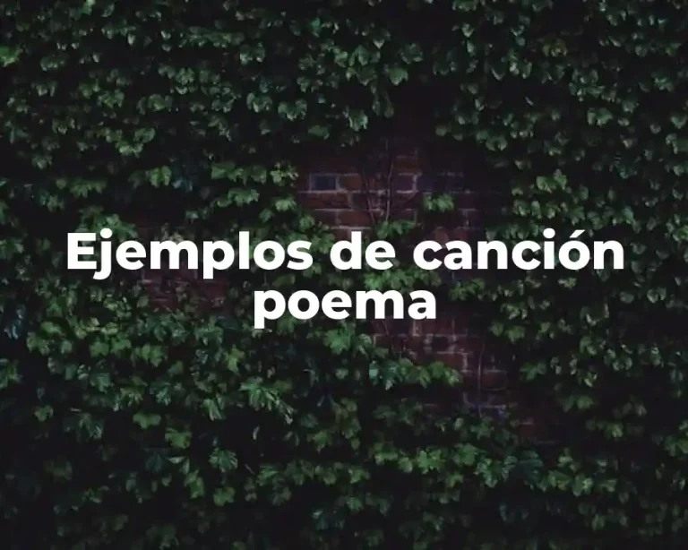 Ejemplos de canción poema