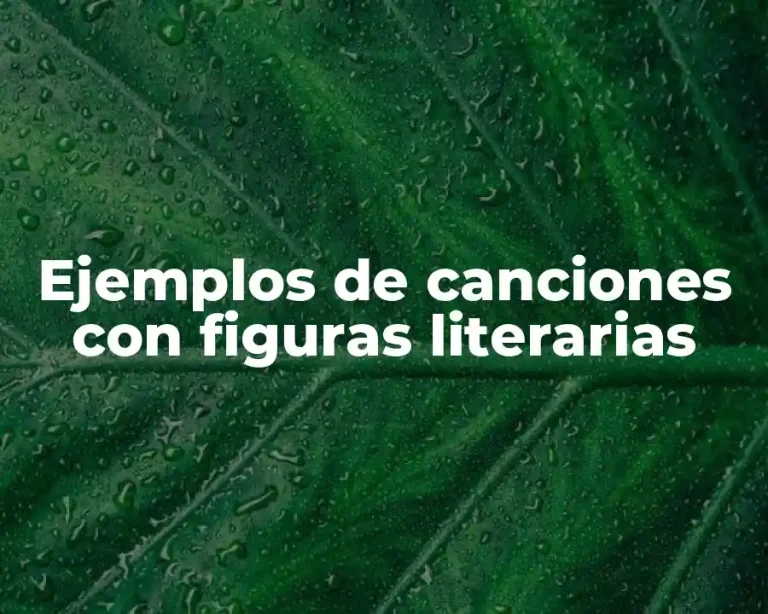 Ejemplos de canciones con figuras literarias