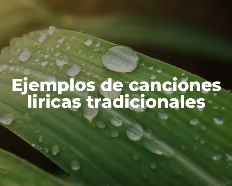 Ejemplos de canciones liricas tradicionales